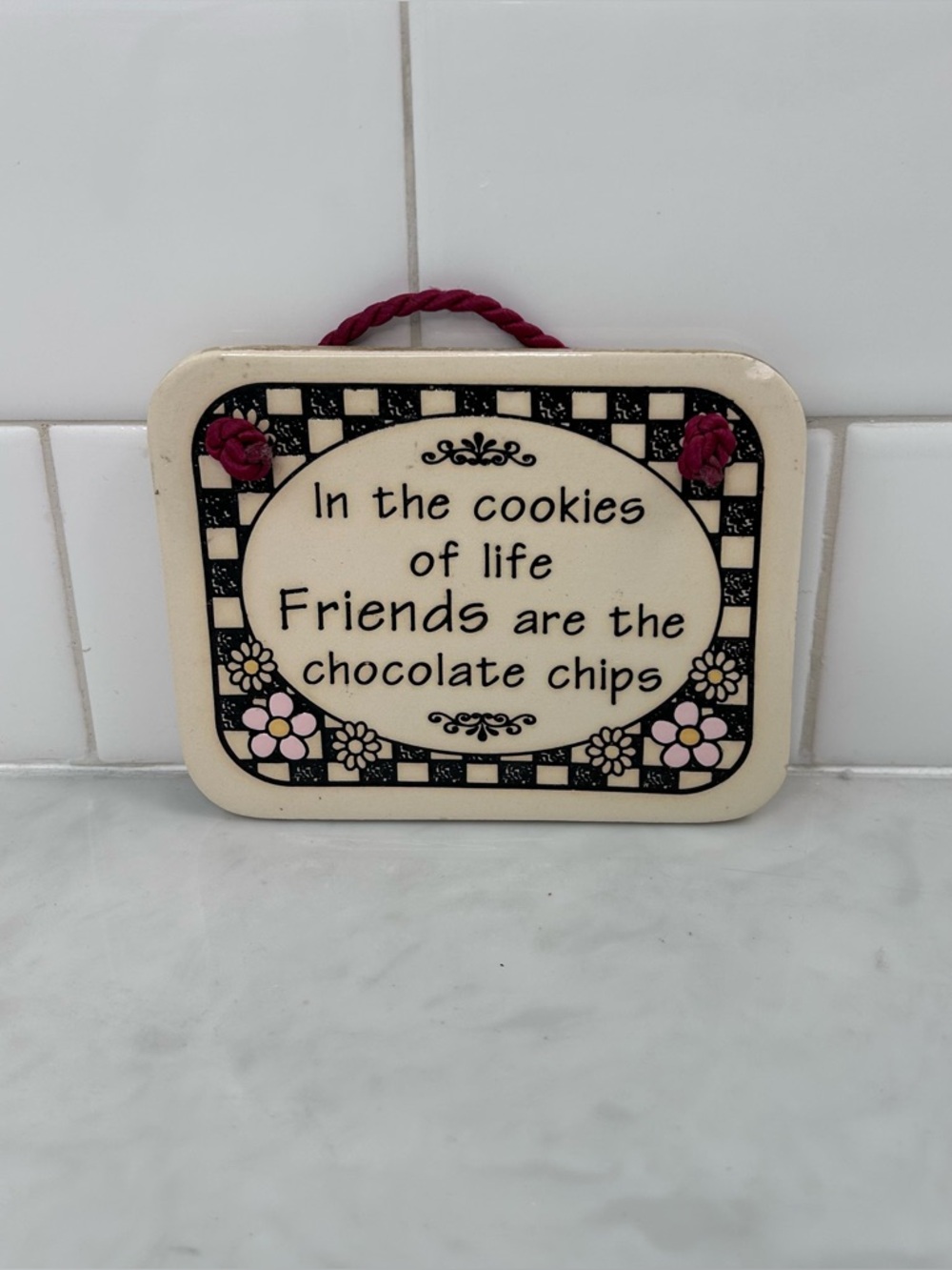 Handmade Decorative Friendship Plaque "Friends are the chocolate chips"